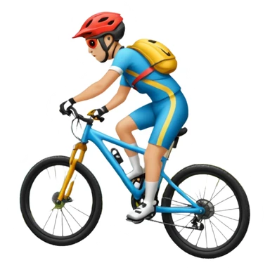 Bicicleta downhill , ciclista montado, montaña sticker