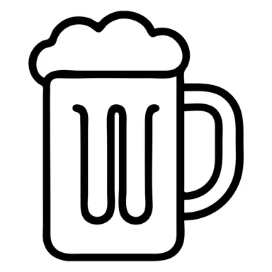 outlined beer mug icon sticker