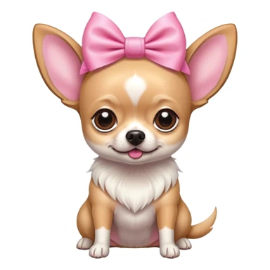 Light chihuahua with big pink bow on head sticker