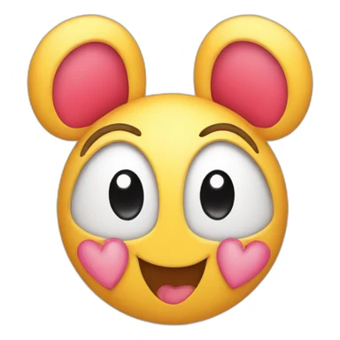 smiley with heart ears sticker