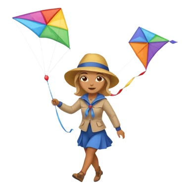 women with kite,Kite Flyers, big kite. sticker