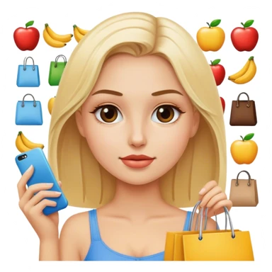 blonde model shopping  sticker