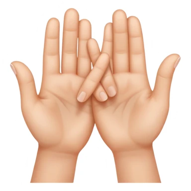 interlocked fingers facing upwards  sticker