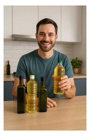 oli vegetali in uso da un uomo sticker