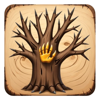 claw print with nails on tree  sticker