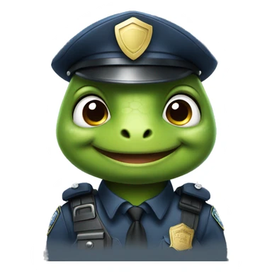 cute turtle policeman sticker