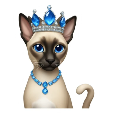 Queen Siamese with blue gems sticker