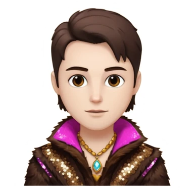 Velkan Valerious from Van Helsing with brown fur, dark brown sequin outfit sticker