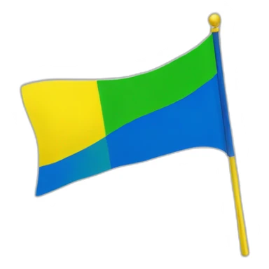 Drapeau bande bleu vert jaune sticker