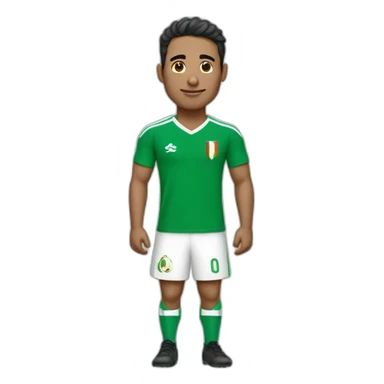 un homme qui porte le maillot de foot de l'Algérie sticker