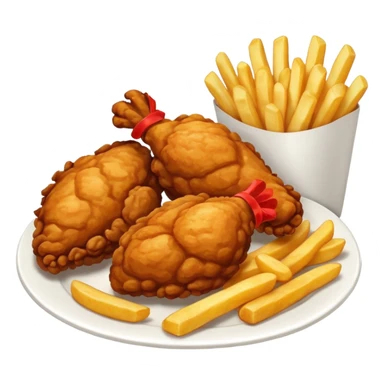 Fried chicken with fries sticker