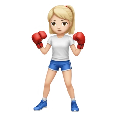 girl boxing with shirt on full body cuter outfit sticker