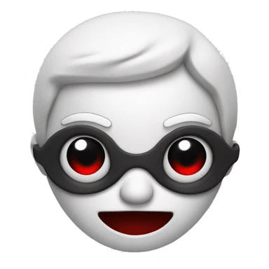 stickman looking  hollow with red smile and full black eyes and white body sticker