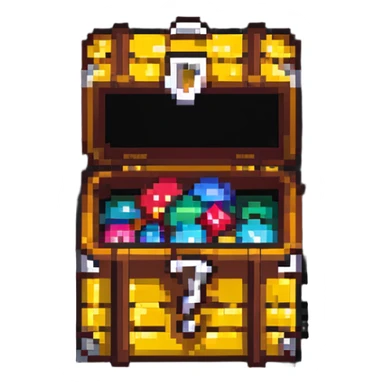 mysterious treasure chest hidden behind a large question mark sticker