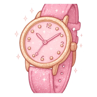 girly sparkling watch, cute, shiny, no background sticker