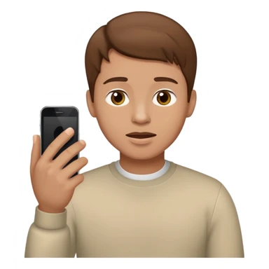 man with brown hair sending a voice message on the smartphone sticker