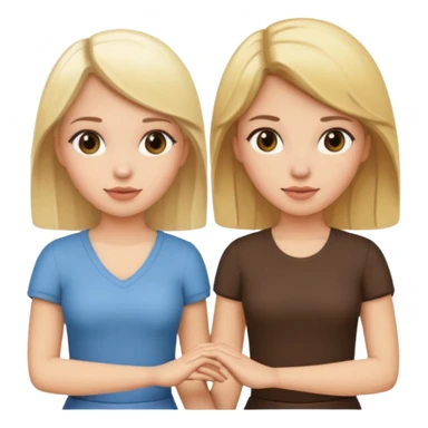 blonde and brunette women holding hands sticker