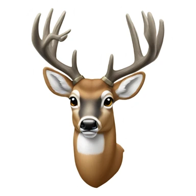 Whitetail buck holding a shotgun sticker