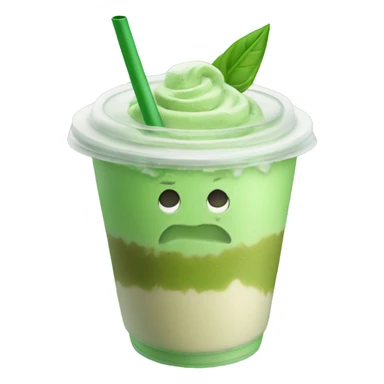 iced matcha latte with lid sticker