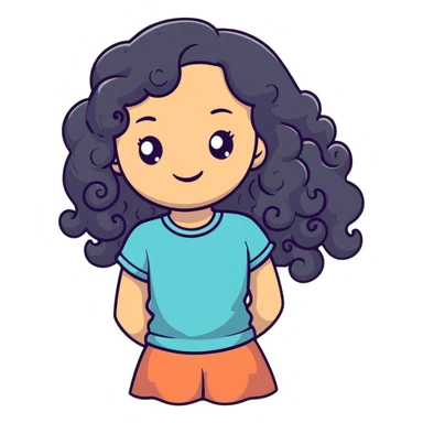 pretty black girl with long curly hair sticker