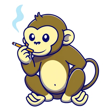monkey smoking weed sticker