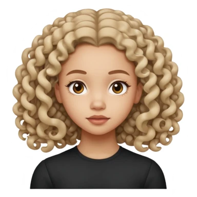 a girl looking off to the side, kind of looks like olivia rodrigo but with 3B curls sticker