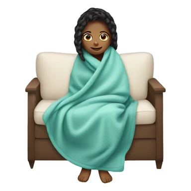 Girl covered by cozy blanket sticker