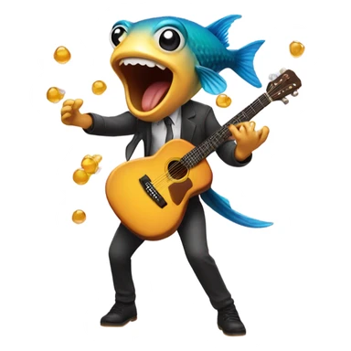 Guitar fish dance female throwing up honey hot book sticker