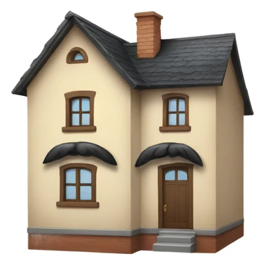 house with mustache  sticker