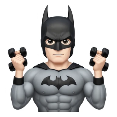 Batman lifts dumbbells sticker