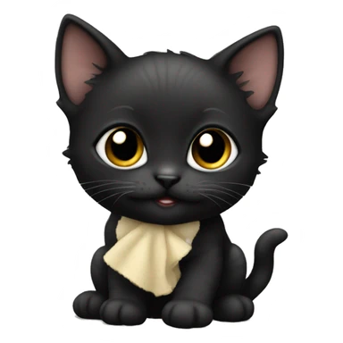 Baby black kitten sticker