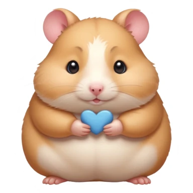 Cute chubby cartoon-style hamster blushing heavily, shy expression, as if looking at crush. Painterly shading, white background, sticker-style illustration sticker