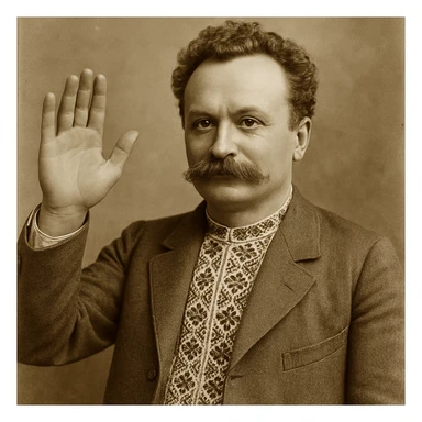 waving his palm sticker