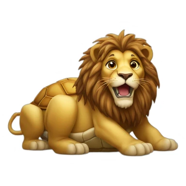 Lion sur une tortue sticker