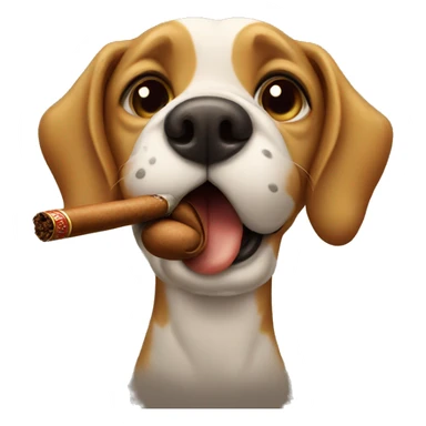 Dog with cigar sticker
