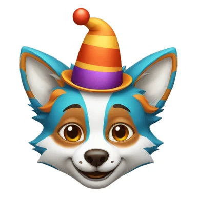 Clown fox sticker