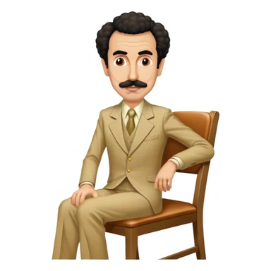 Borat sitting on dining chair sticker