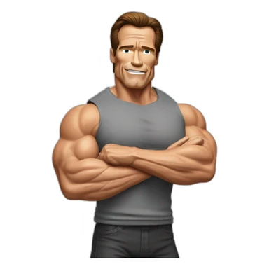 arnold schwarzenegger doing famous "just do it" pose sticker