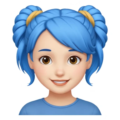 a girl with blue bun hair sticker