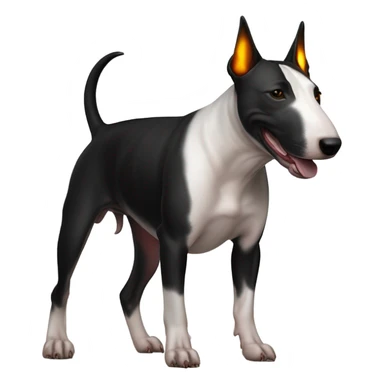 Bull terrier noir et feux  sticker