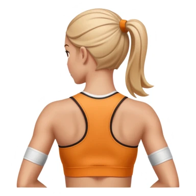 sporty woman cartoon emoji style without cloths back view sticker