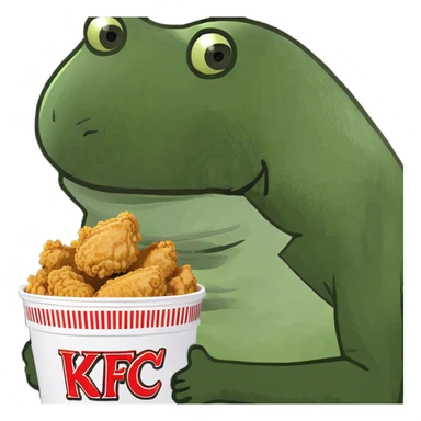 bufo raises a bucket of KFC chicken sticker