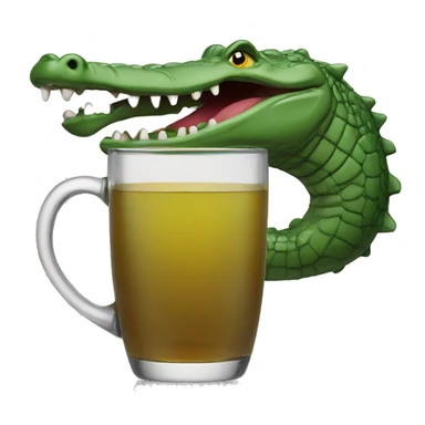 a crocodile sipping tee sticker