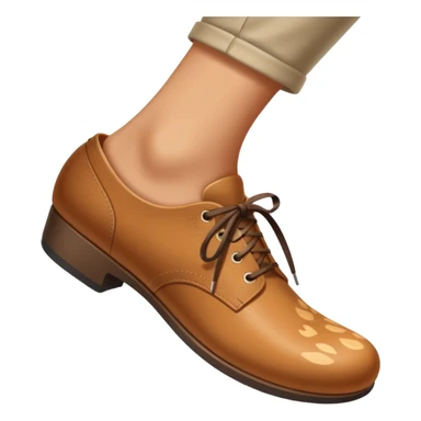 a shoe with a foot inside, stepping and showing a clear shoe print below. and leg







 sticker