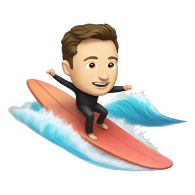Elon Musk Surfing sticker