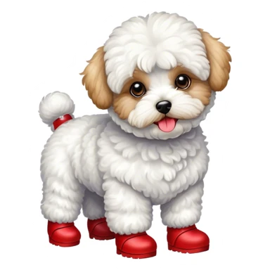 Maltipoo wearing boots sticker