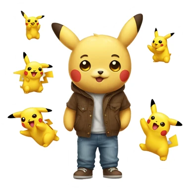 Cute Teddybear with pikachu sticker