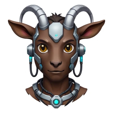 Cyberpunk Goat(Ram) man 2/3 view sticker