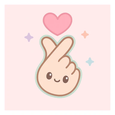 fig hand gesture, kawaii style sticker