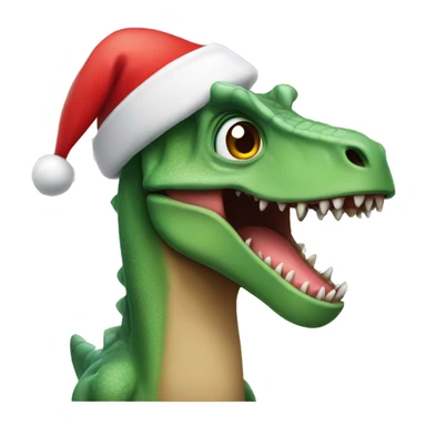 Dinosaur with Santa hat sticker